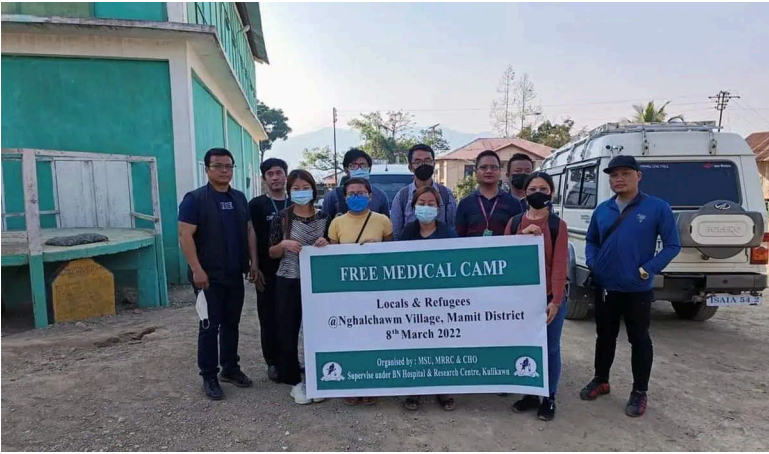 Free Medical Checkups provided for the locals and refugees by B.N. Hospital & Research
Centre, Kulikan, Aizawl District, Mizoram